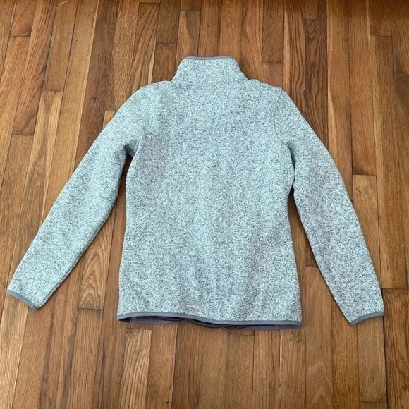 LL Bean Sweater Women's Misses Gray Fleece Rugged Knit Snap Casual Size XS - Picture 6 of 7